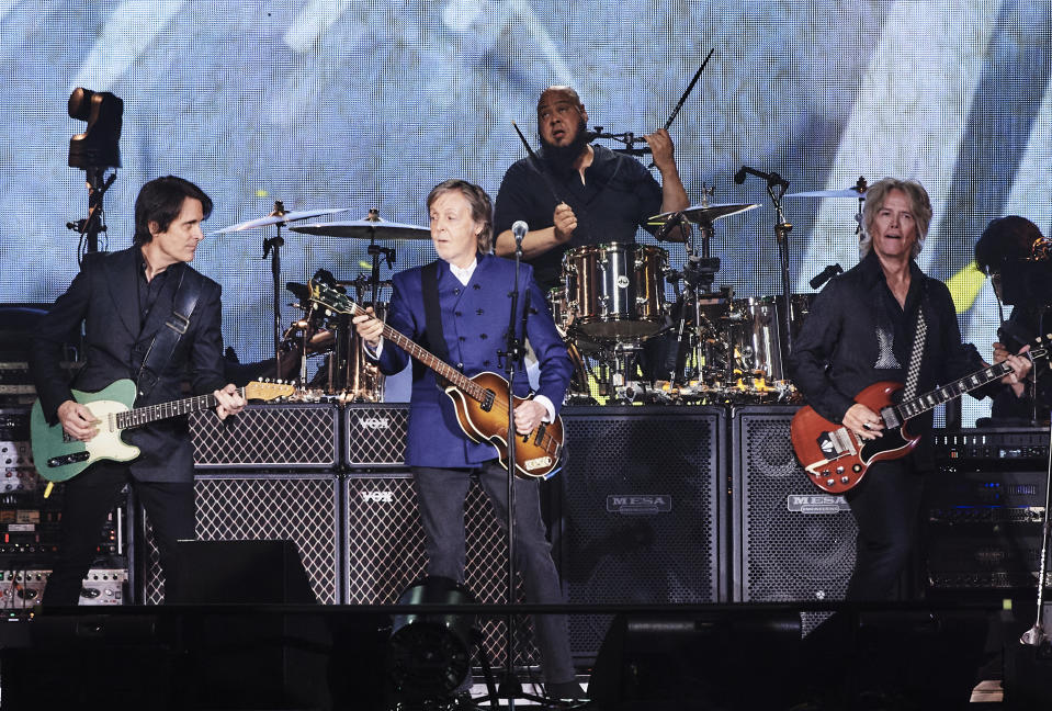 Paul McCartney at the Paul McCartney Got Back Tour performance held at SoFi Stadium on May 13th, 2022 in Los Angeles, California. - Credit: Michael Buckner for Variety