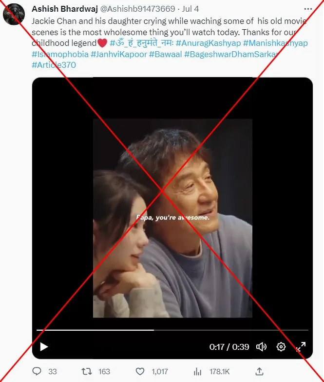 Видео с Джеки Чаном и его «дочерью» стало вирусным в сети