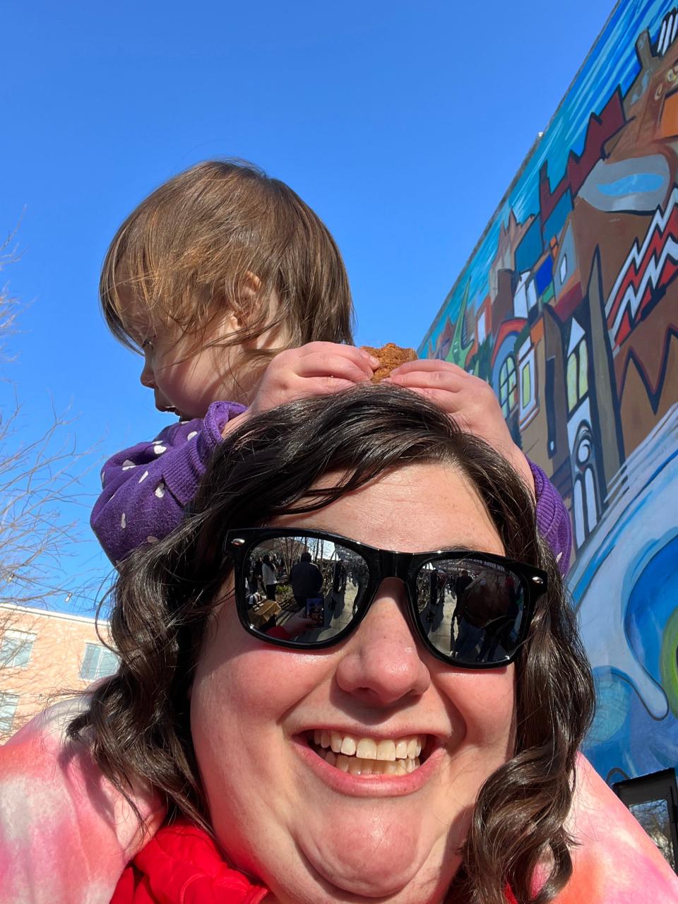 USA TODAY TV Critic Kelly Lawler with her "Bluey"-loving toddler.