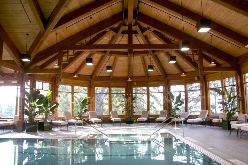 Indoor heated pool at Monhonk Mountain House