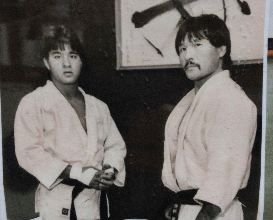 Nick Yonezuka with his instructor. The Yonezuka family, who are all outstanding in Judo, at their West Long Branch home on August 30, 2022.