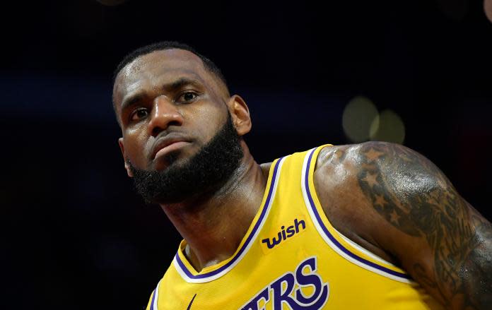 ▲湖人超級球星「詹皇」LeBron James因右腳踝傷勢確定缺席明天對快艇的比賽，湖人主帥Frank Vogel盼主將早日歸隊，但強調要健康回歸。。（圖／美聯社／達志影像）