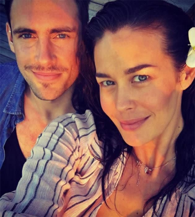 Megan and her partner, AFL player Shaun Hampson, on a recent trip to Fiji. Source: Instagram