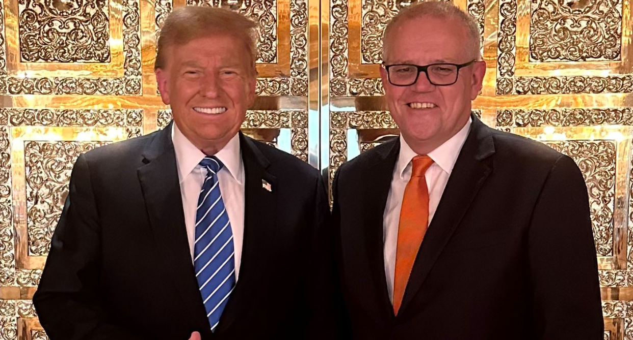 Morrison had a friendly catch up with the presidential hopeful. Source: X 