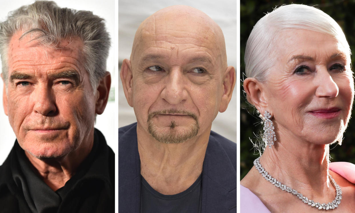 <span>Star sleuths … Pierce Brosnan, Ben Kingsley and Helen Mirren.</span><span>Composite: Getty, Rex</span>
