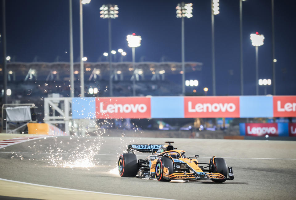 McLaren's Daniel Ricciardo (pictured) drives during the qualifying session on the eve of the Bahrain Formula One Grand Prix.