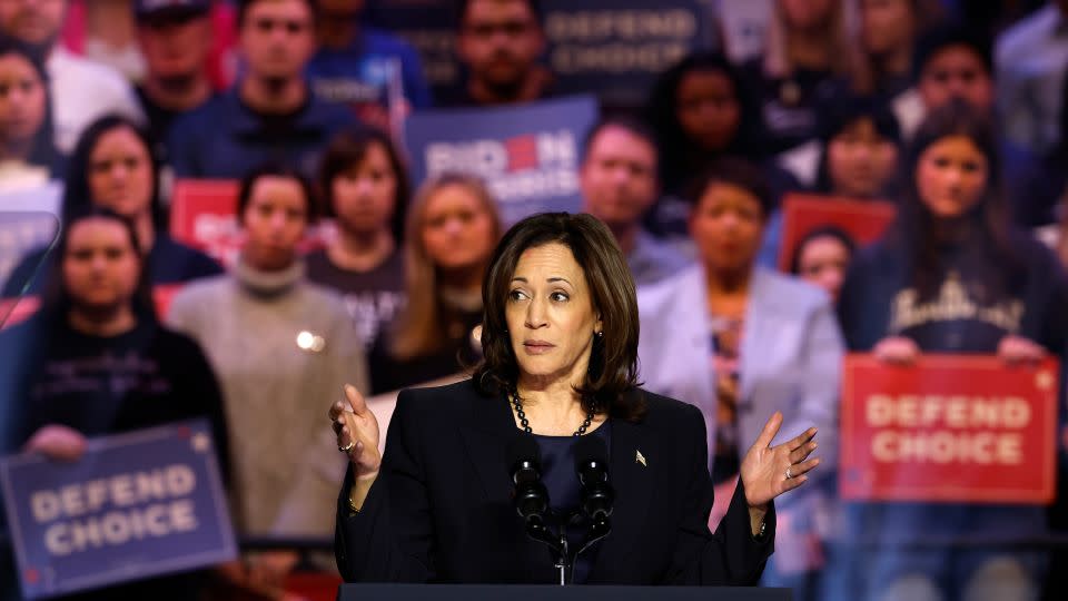 Vice President Kamala Harris speaks at a "Reproductive Freedom Campaign Rally" at George Mason University on January 23, 2024, in Manassas, Virginia. - Anna Moneymaker/Getty Images