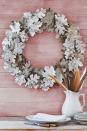 <p>Dress up a blank wall or door with this lovely birch bark <a rel="nofollow noopener" href="https://www.womansday.com/home/crafts-projects/how-to/g2544/fall-wreaths/" target="_blank" data-ylk="slk:wreath;elm:context_link;itc:0;sec:content-canvas" class="link ">wreath</a>.</p><p>1. To make the leaves, trace leaf cookie cutters on to the backs of natural bark strips. Then use a knife to cut them out. </p><p>2. Next, adhere half of the bitch leaves around a 20" foam wreath form with hot glue. As you work, mix the leaf shapes for an eye-catching look.</p><p>3. Hot-glue 5/4" wooden cubes on the backs of the remaining leaves, then layer them onto the wreath to create a 3-D display.</p><p><strong>What you'll need</strong>: Leaf cookie cutters ($6, <a rel="nofollow noopener" href="https://www.amazon.com/Ann-Clark-Maple-Cookie-Cutter/dp/B00KJ8KXHS/" target="_blank" data-ylk="slk:amazon.com;elm:context_link;itc:0;sec:content-canvas" class="link ">amazon.com</a>)</p>