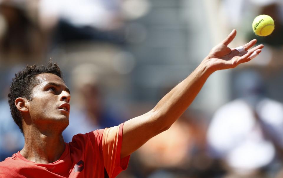 Juan Pablo Varillas serves - YOAN VALAT/EPA-EFE/Shutterstock