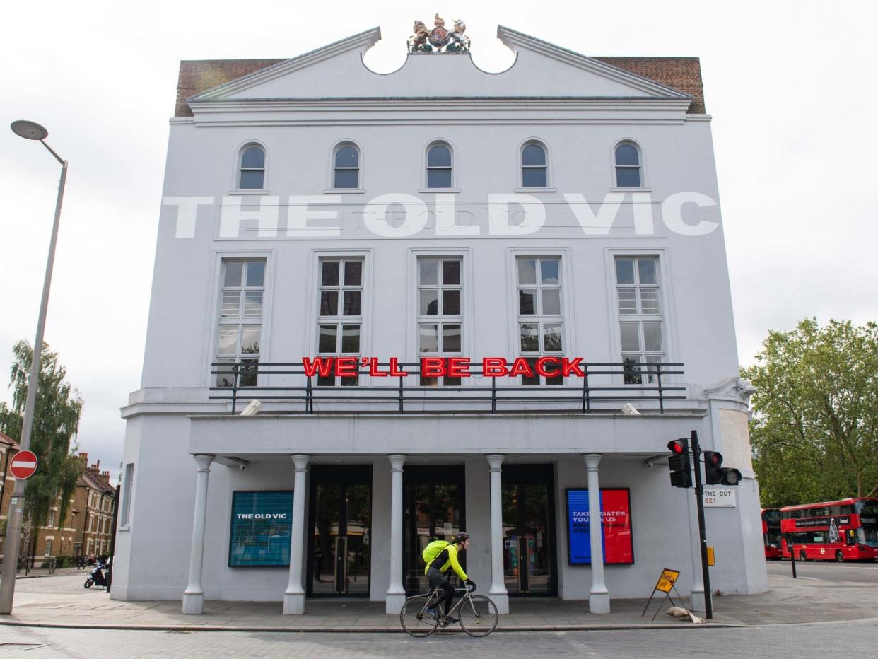 Theatres like the Old Vic in London remain closed while pubs and restaurants reopened this weekend: PA