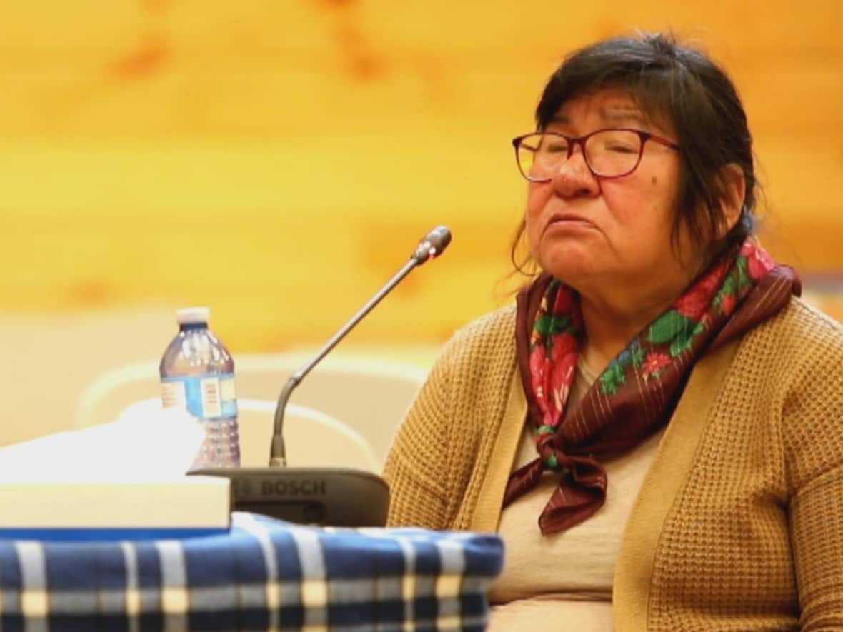 Joanna Michel testified to the inquiry commissioners on June 6. Michel detailed the abuse she suffered while in residential school in North West River.  (Heidi Atter/CBC - image credit)