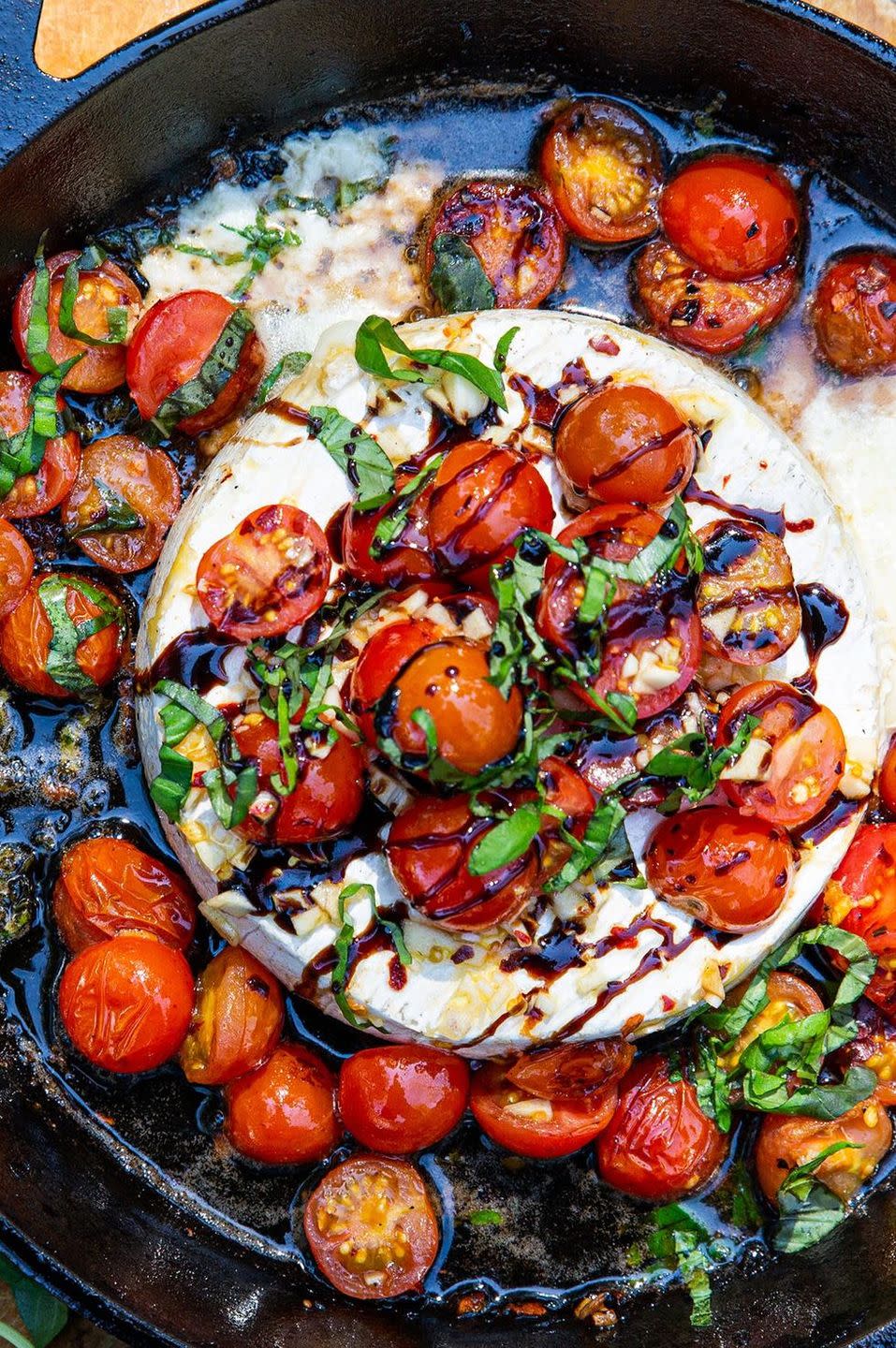 campfire caprese brie