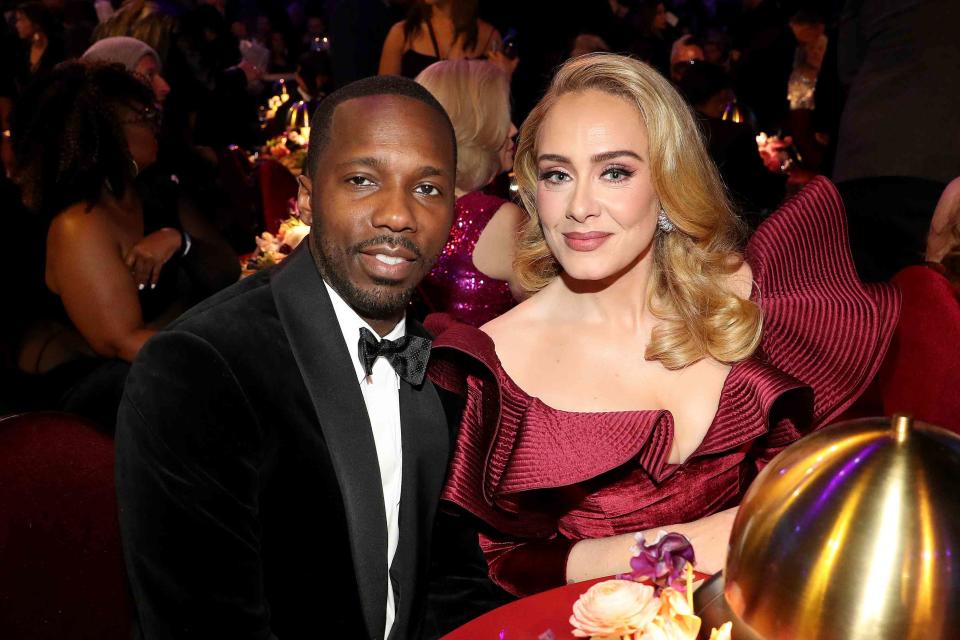 <p>Getty</p> Rich Paul and Adele at the Grammys in February 2023
