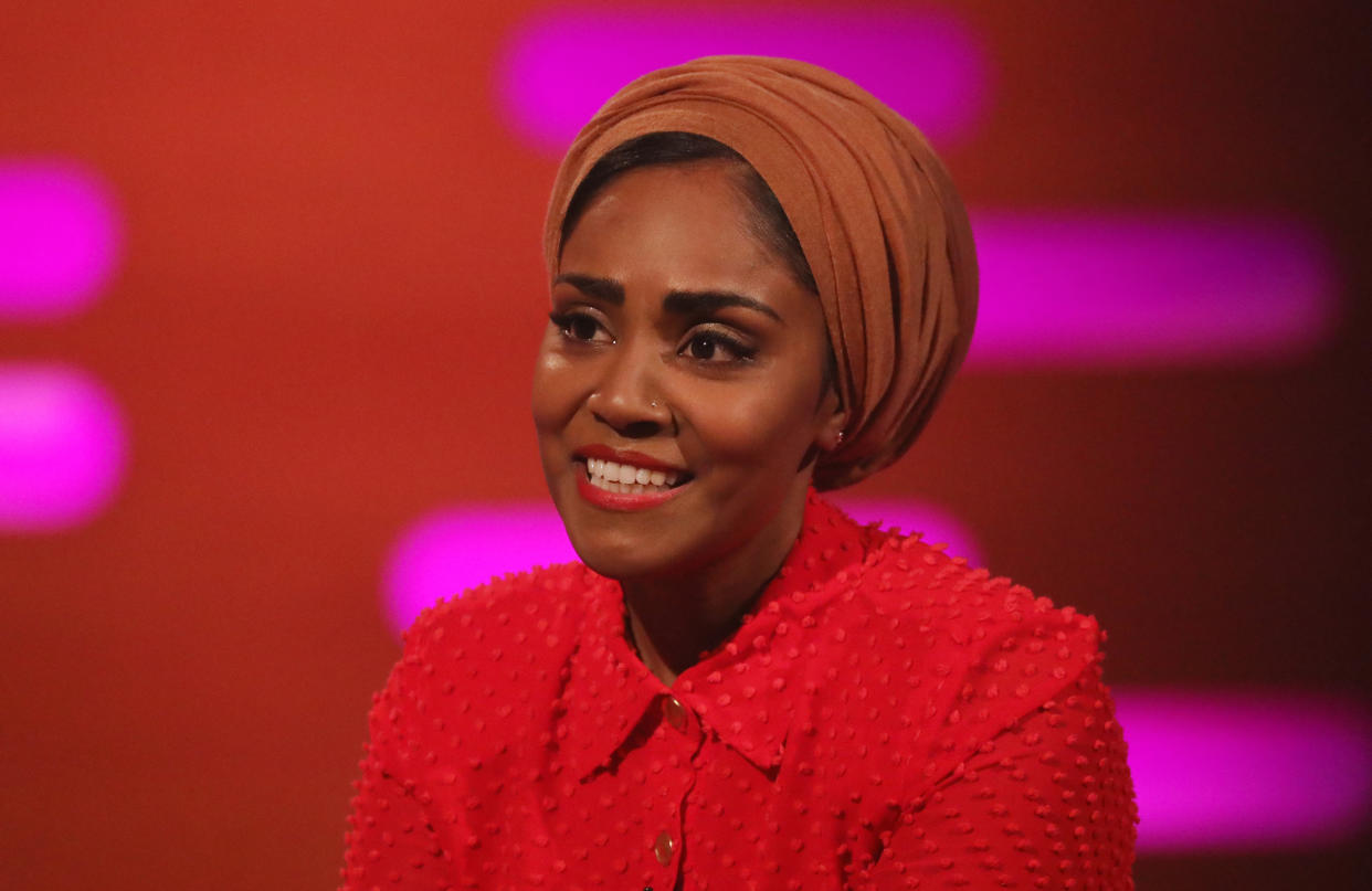 TV chef Nadiya Hussain during the filming for the Graham Norton Show at BBC Studioworks 6 Television Centre, Wood Lane, London, to be aired on BBC One on Friday evening. PA Photo. Picture date: Thursday October 17, 2019. Photo credit should read: PA Images on behalf of So TV                                          