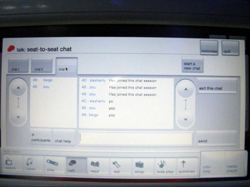 Virgin America entertainment system