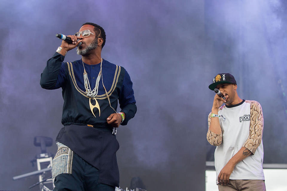 Ishmael Butler and Craig Irving of Digable Planets perform at the Sasquatch Music Festival at the Gorge Amphitheatre on May 27, 2016 in George, Washington. (Photo: Suzi Pratt/WireImage)