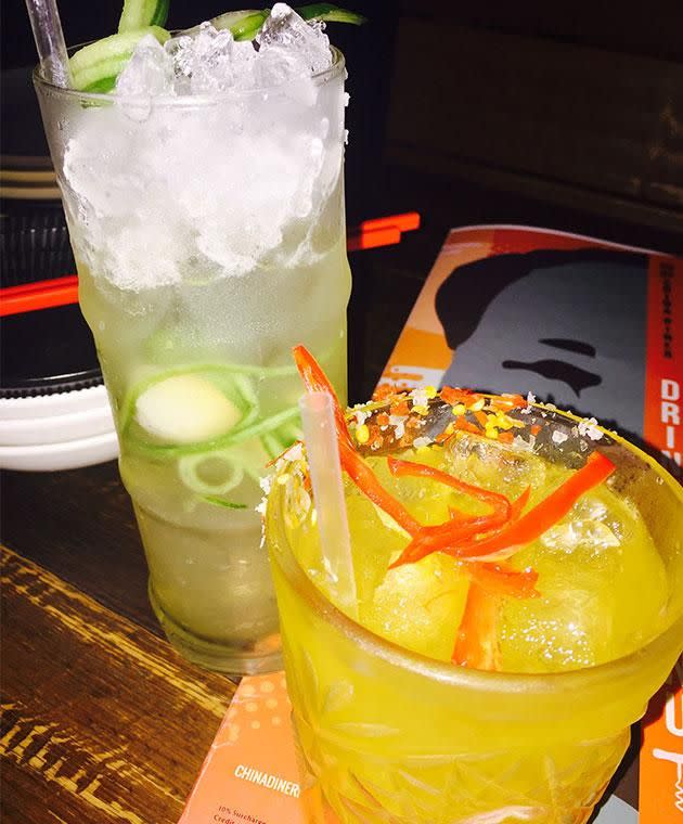 Aloe vera soda, vodka and lychee make up the Aloe Aloe?, while chilli fiends will love the fruity Tropic Thunder. Photo: Be