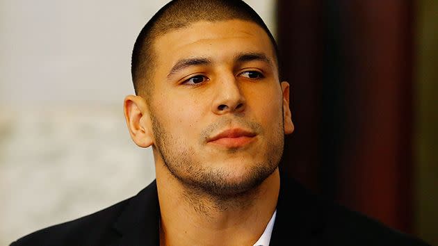 Hernandez during his trial. Image: Getty