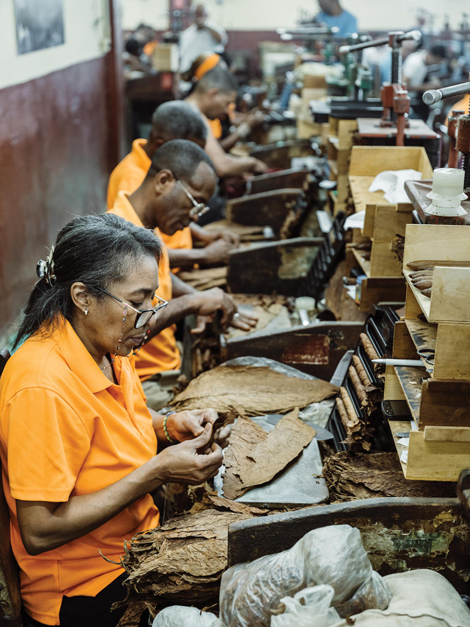 The rolling room at the H. Upmann and Partagás Habanos factory in Havana.