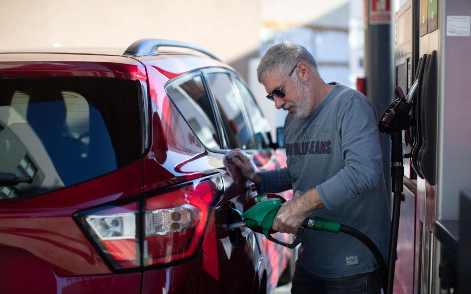 Petrol prices have fallen below 150p a litre - MARTA PEREZ/EPA-EFE/Shutterstock