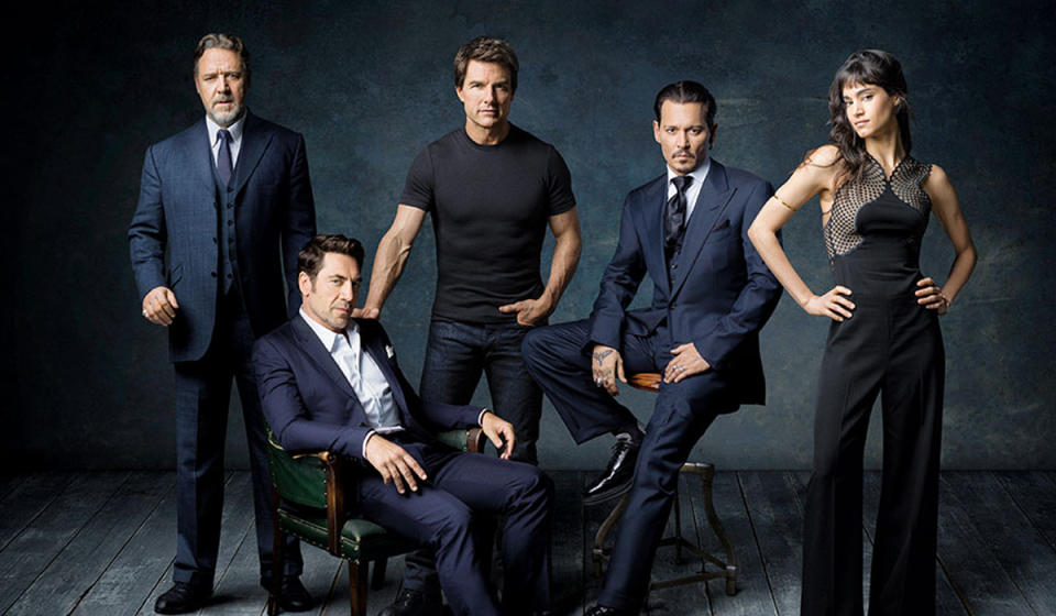 Russell Crowe, Javier Bardem, Tom Cruise, Johnny Depp, and Sofia Boutella were the key stars of Universal’s Dark Universe (Photo: Universal)