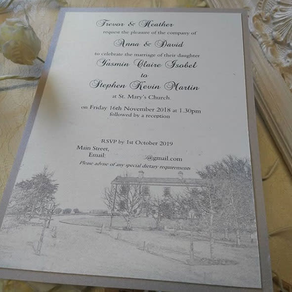 Can you spot what’s wrong with this wedding invite? Photo: Instagram