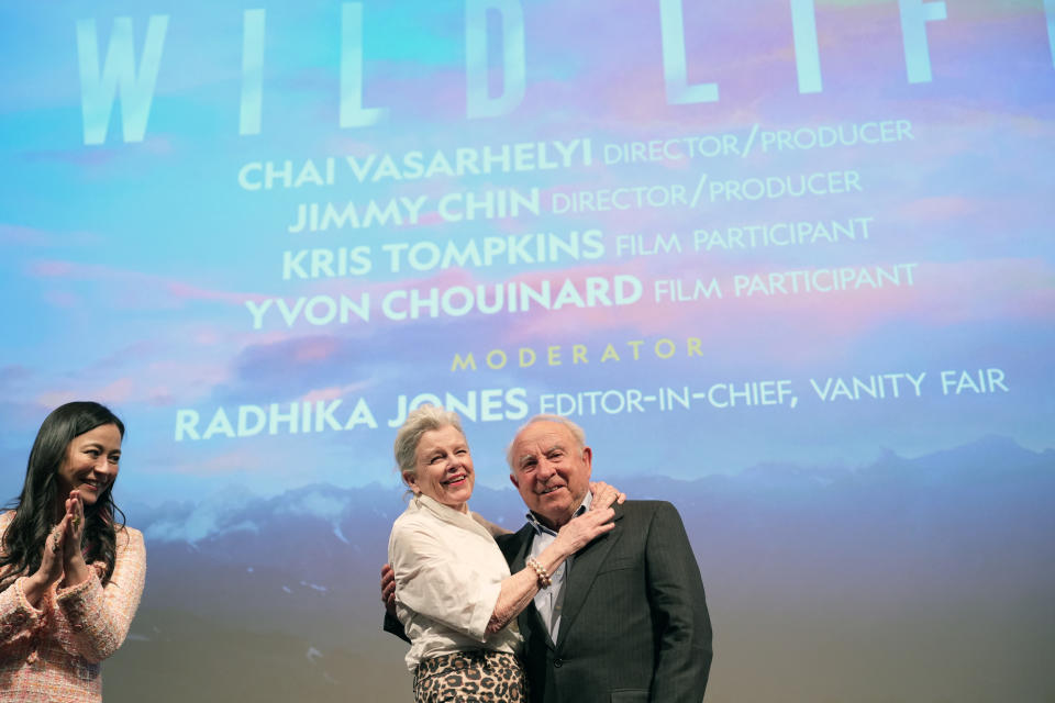 Kris Tompkins and Yvon Chouinard at the New York Premiere of Wild Life' April 11, 2023.