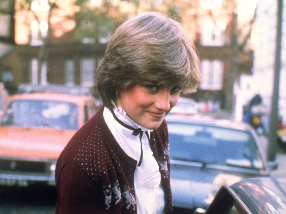 Lady Diana Spencer leaving her flat at Coleherne Court in Earl's Court, London, in 1980.