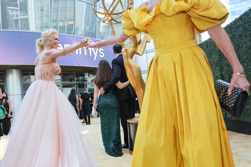 LOS ANGELES, CA - September 12, 2022 - Hannah Waddingham arrive for the 74th Primetime Emmy Awards at the Microsoft Theater on Monday, September 12, 2022 (Robert Gauthier/ Los Angeles Times)
