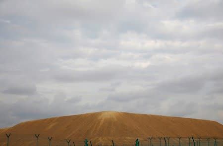 A stockpile of sand is pictured in Singapore