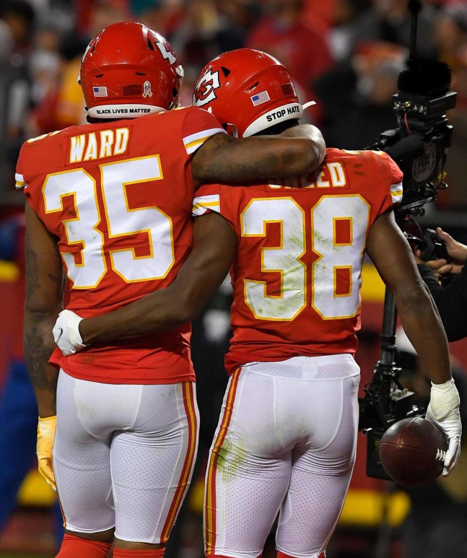 After intercepting a Dallas pass to end all chances the Cowboys had of mounting a comeback, L’Jarius Sneed walked back to the Kansas City sideline with teammate Charvarius Ward. The Chiefs beat the Cowboys, 19-9.