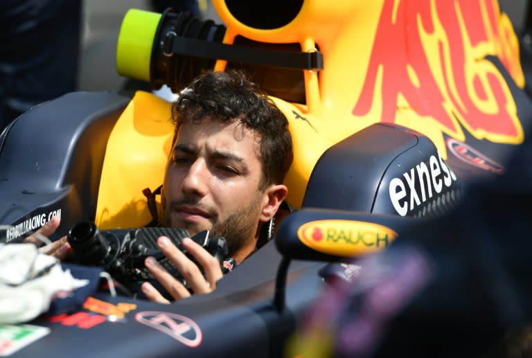 Daniel Ricciardo for Red Bull came third in the Hungarian Grand Prix behind Lewis Hamilont and Nico Rosberg, on July 24, 2016