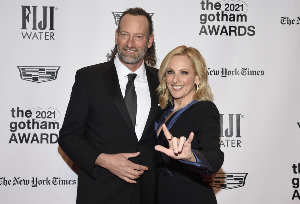 Troy Kotsur, left, and Marlee Matlin attend the Gotham Awards at Cipriani Wall Street on Monday, Nov. 29, 2021, in New York. (Photo by Evan Agostini/Invision/AP)