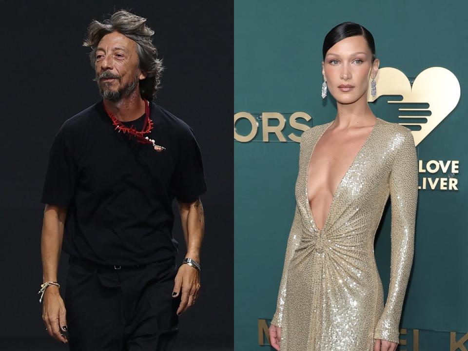 Valentino creative director Pierpaolo Piccioli (left) and Bella Hadid (Getty)