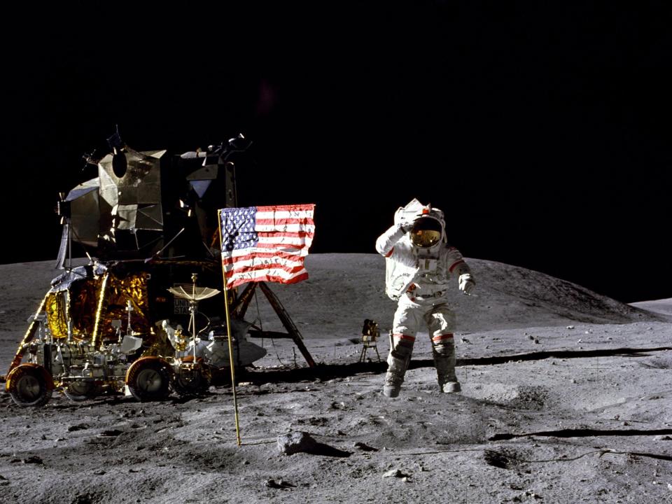 Astronaut John Young on Moon