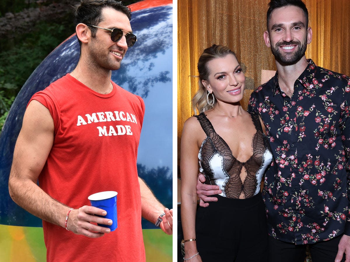 Carl Radke on "Summer House" before he got sober, and with his fiancee Lindsay Hubbard after going sober.