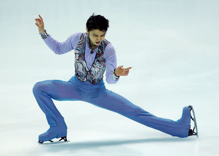 FILE PHOTO: Figure Skating - ISU Grand Prix of Figure Skating Final 2016/2017 - Men Short Program - Marseille, France - 08/12/16 - Yuzuru Hanyu of Japan competes. REUTERS/Jean-Paul Pelissier/File Photo