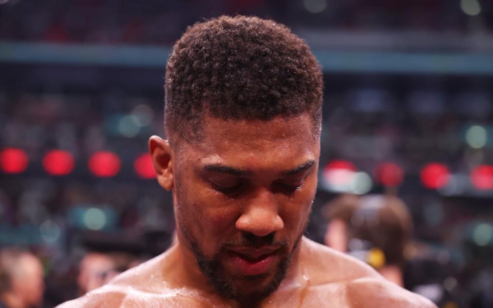 Anthony Joshua at Wembley after his defeat by Daniel Dubois