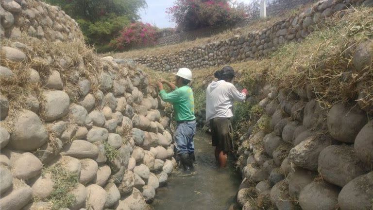 Los trabajos de restauración comenzaron en el acueducto de Ocongalla (Foto: BBC / Cortesía)