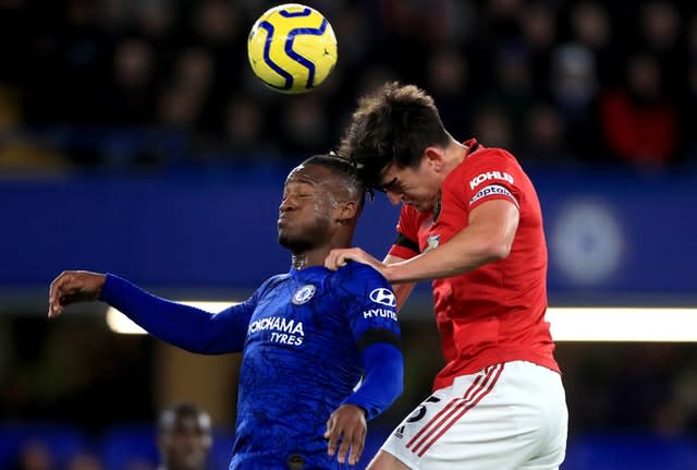 Harry Maguire, right, and Michy Batshuayi