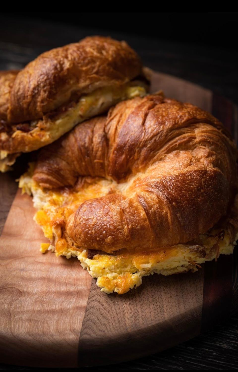 The Savory Breakfast Sandwich made with bacon, egg, and cheese sandwich served on a croissant is among the new menu items Little Cakes with Big Attitude is set offer at both their Alexandria and Pineville locations once the Pineville shop is up and running.