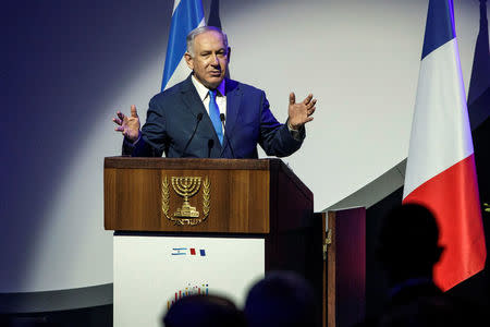 Israeli Prime Minister Benjamin Netanyahu attends the opening ceremony of the France-Israel season event in Paris, France, June 5, 2018. Christophe Petit Tesson/Pool via Reuters