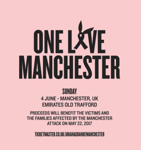 El flyer digital del concierto benéfico One Love Manchester. Ticketmaster