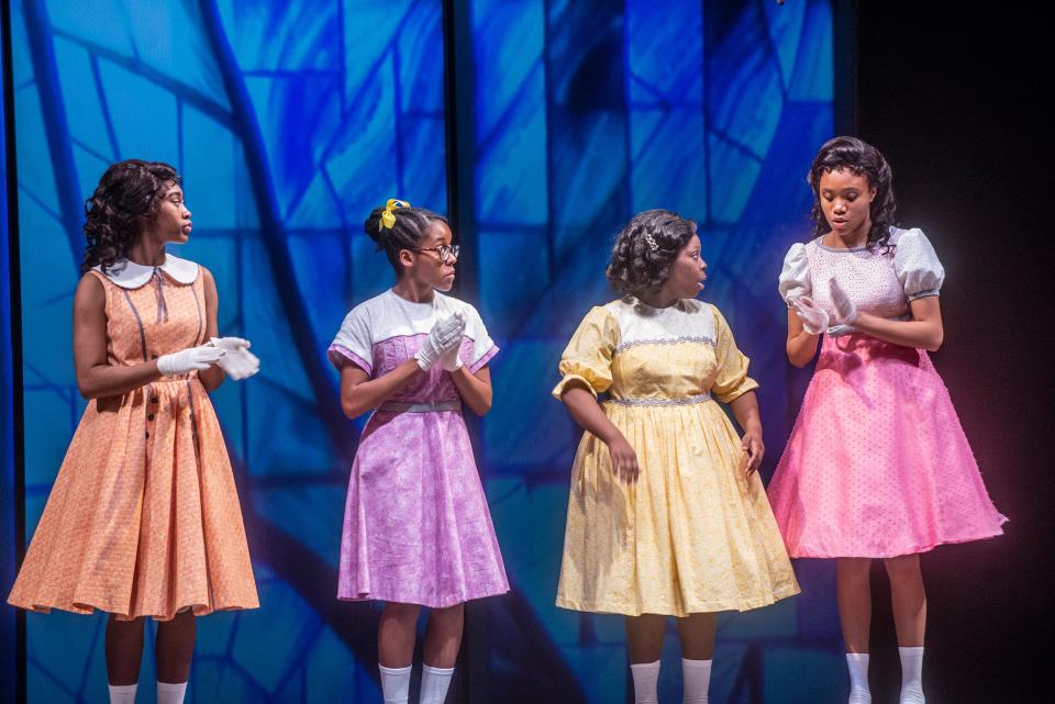 Jalyn Crosby as Addie Mae Collins, Jhordyn Long as Denise McNair, Trinity Ross as Carole Robertson and Antonisia Collins as Cynthia Wesley.