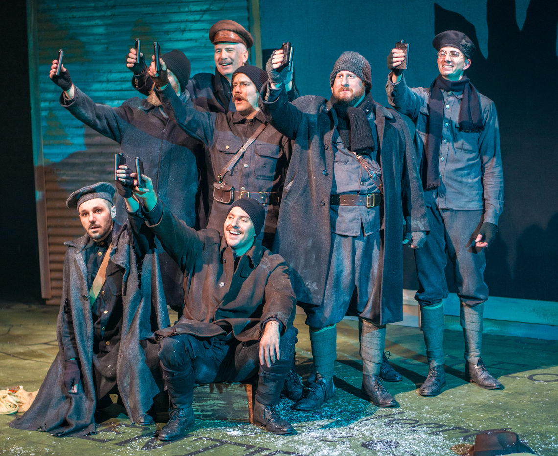 The cast of Boise Contemporary Theater’s and Opera Idaho’s production of “All Is Calm: The Christmas Truce of 1914” is now in performance at BCT through Dec. 18.