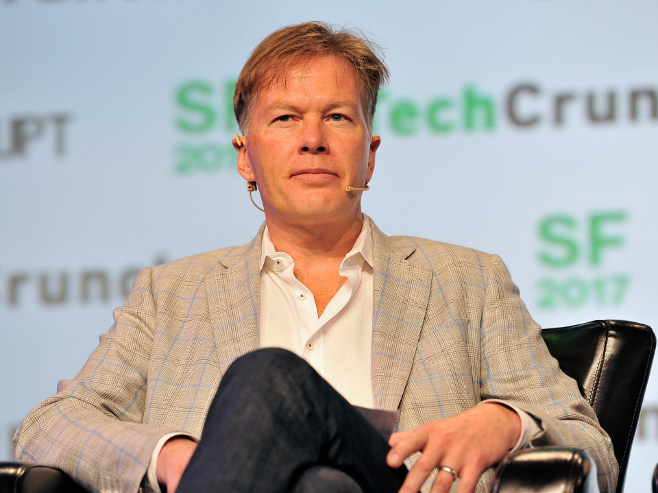 SAN FRANCISCO, CA – 18. SEPTEMBER: Dan Morehead, Gründer und CEO von Pantera Capital, spricht auf der Bühne während der TechCrunch Disrupt SF 2017 am Pier 48 am 18. September 2017 in San Francisco, Kalifornien. (Foto von Steve Jennings/Getty Images für TechCrunch)