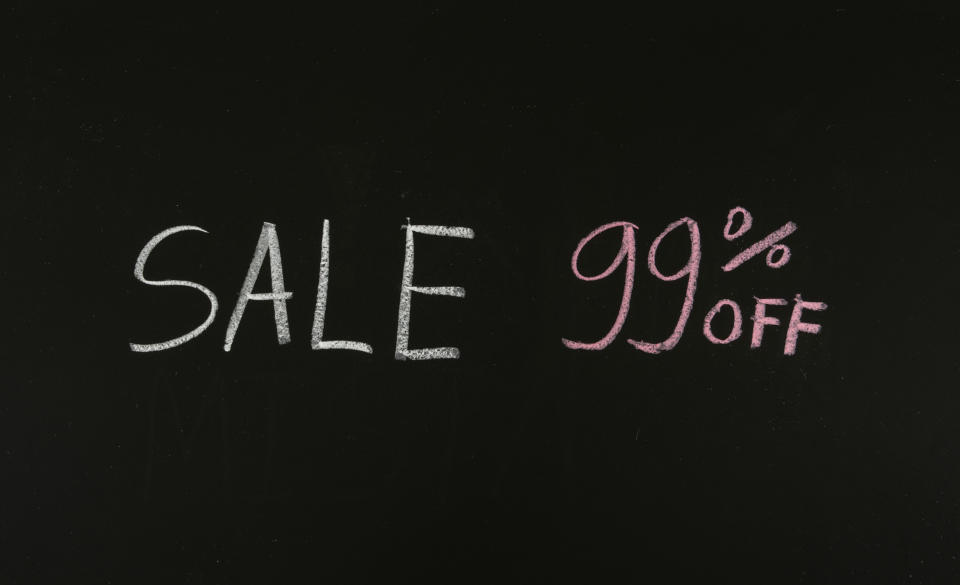 99% off sale sign