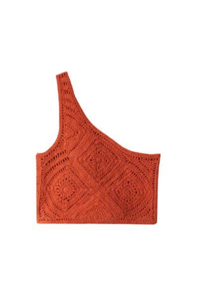 Mango orange crochet crop top 