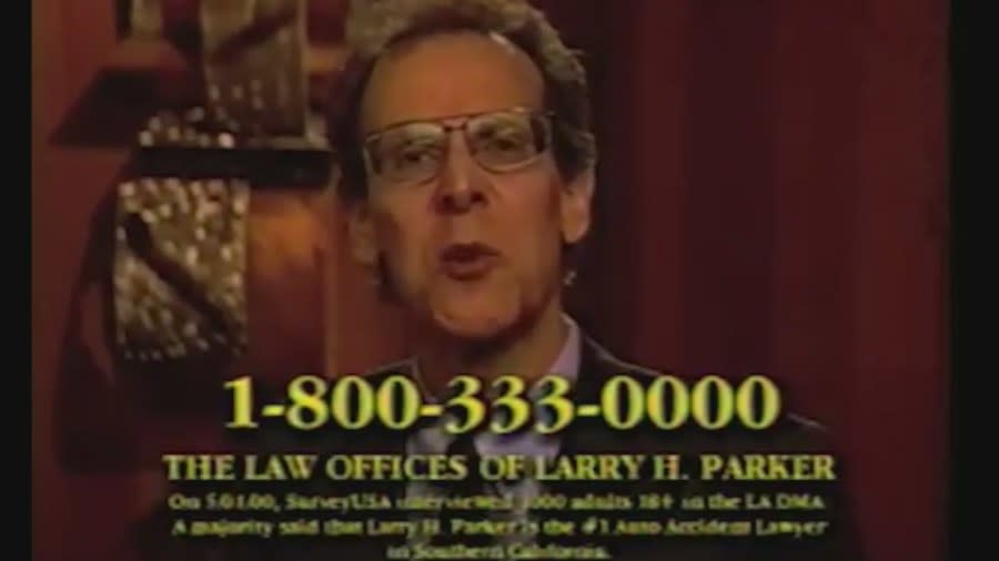 L.A. personal injury lawyer, Larry H. Parker passed away at age 75. He was famous for his billboards and commercials in Southern California. Parker’s death became public on March 15, 2024. (KTLA)