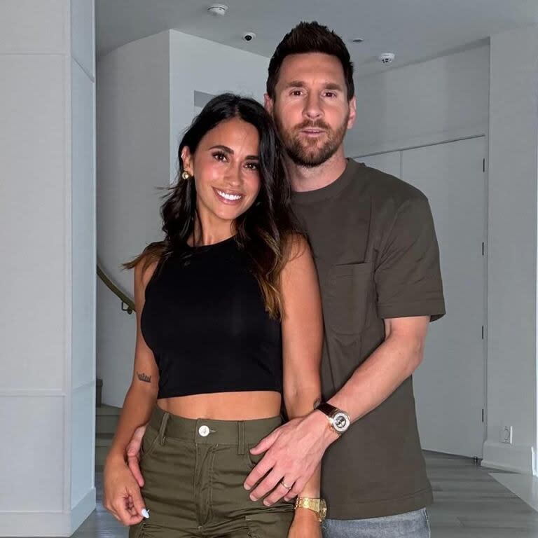 De novios: Anto Roccuzzo y Leo Messi (Foto: Instagram @leomessi)